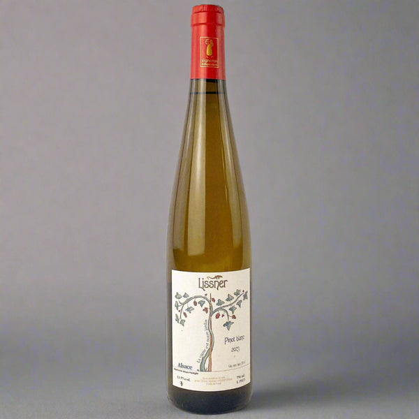 White blossom, ripe pear, lemon zest. Pure, mineral Alsace Pinot Blanc. Organic, hand-harvested, no added sulphur, native yeast, unfiltered.