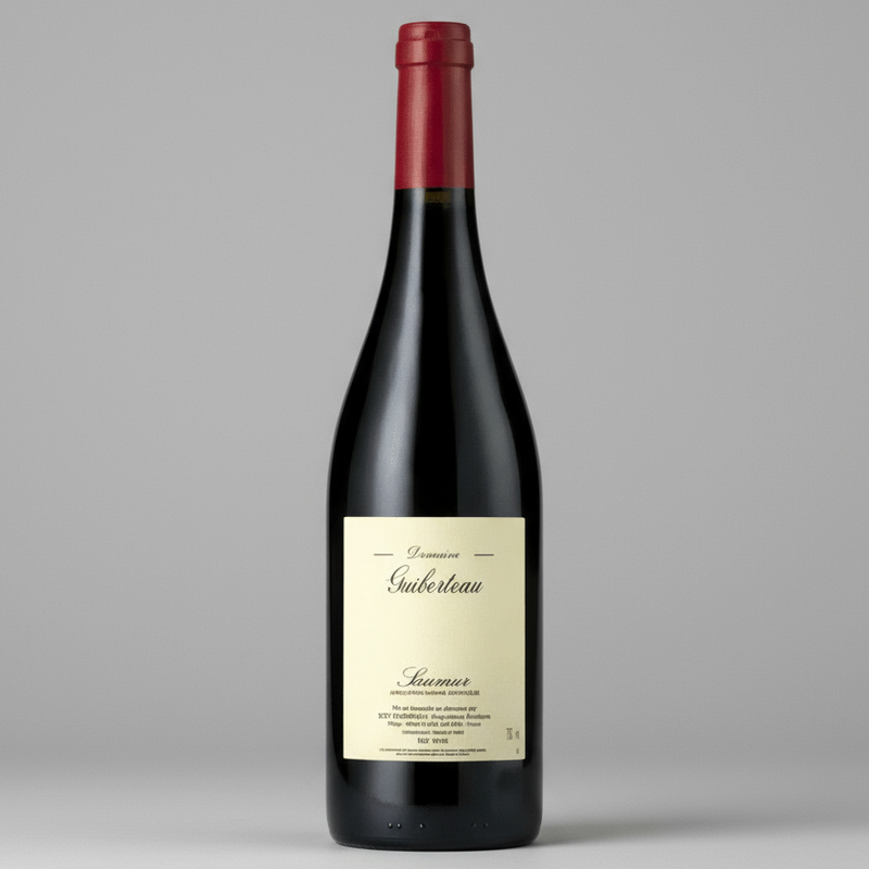 Domaine Guiberteau Saumur Rouge 2023 — organic Cabernet Franc from Loire. Red cherry, herbs, mineral; hand-harvested, native yeasts, pure & elegant style.