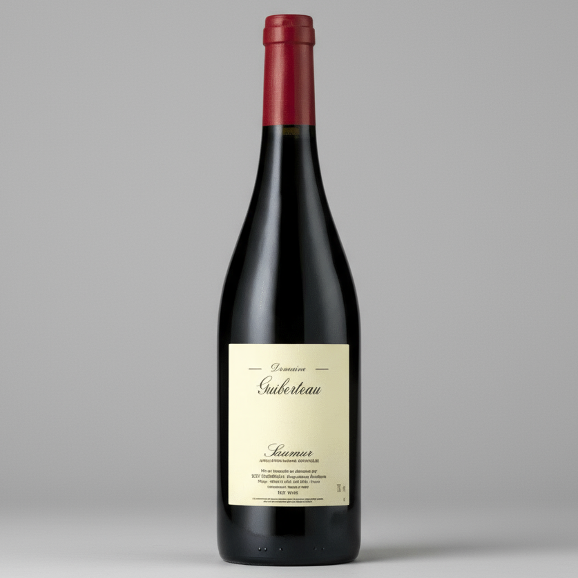 Domaine Guiberteau Saumur Rouge 2023 — organic Cabernet Franc from Loire. Red cherry, herbs, mineral; hand-harvested, native yeasts, pure & elegant style.