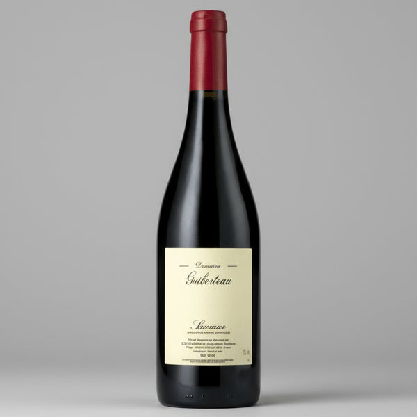 Domaine Guiberteau Saumur Rouge 2023 — organic Cabernet Franc from Loire. Red cherry, herbs, mineral; hand-harvested, native yeasts, pure & elegant style.