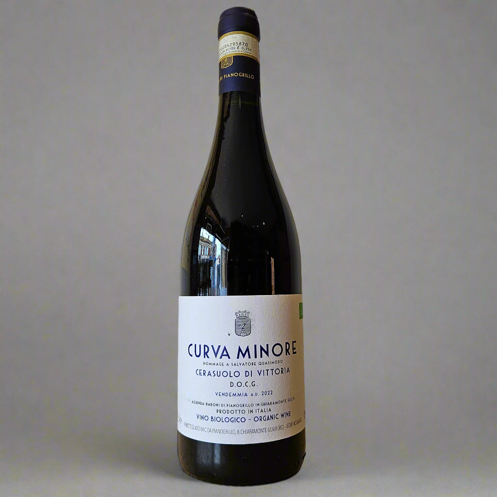 Vibrant Sicilian red with cherry, blood orange &amp; wild herbs. Organic Frappato/Nero d’Avola, native yeast, aged in concrete. Fresh, pure, and food-friendly.