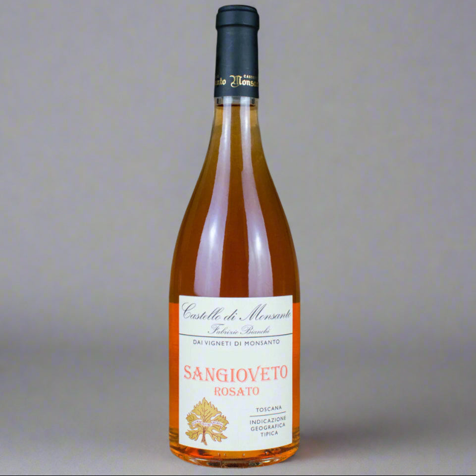 Castello di Monsanto, “Sangioveto” Toscana Rosato IGT. A complex and aromatic rose made from 100% Sangiovese from Tuscany. 