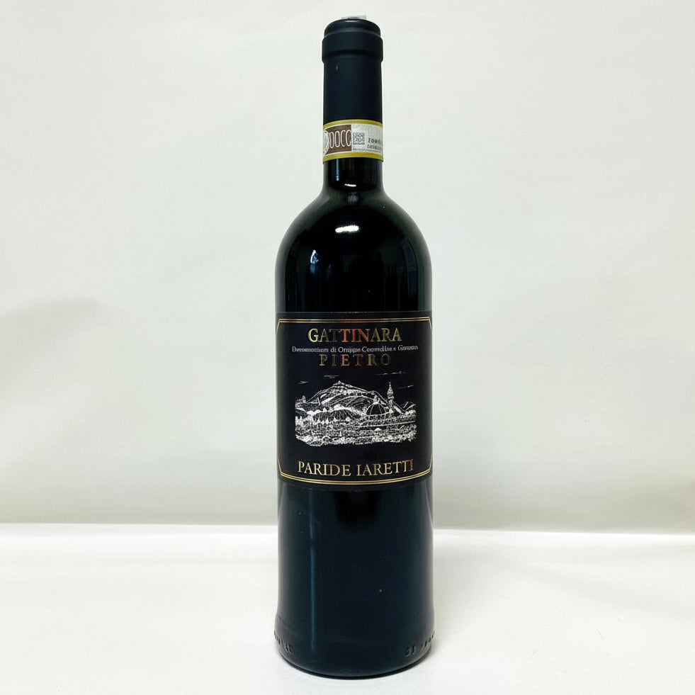 2015 Paride Iaretti Gattinara DOCG: 100% Nebbiolo. Cherry, violet, mineral. Old vines, hand-harvested, aged 24–36 mo in oak. Elegant, dry, traditional Piedmont red.