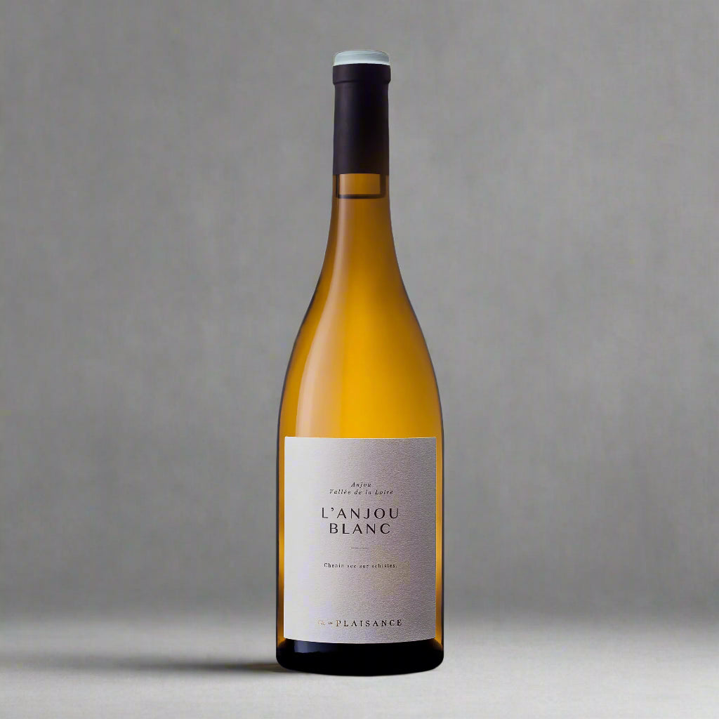 Château de Plaisance 2023 Anjou Blanc: Organic, biodynamic Chenin Blanc from Loire. Peach, citrus, mineral. Hand-harvested, minimal sulfur, native yeast fermentation.