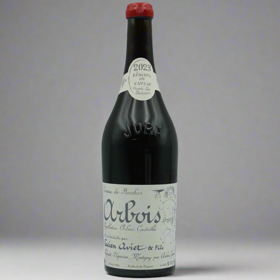 Lucien Aviet, Ploussard &#39;Cuvee Des Docteurs&#39;. A delicate Jura Ploussard bursting with red berries.