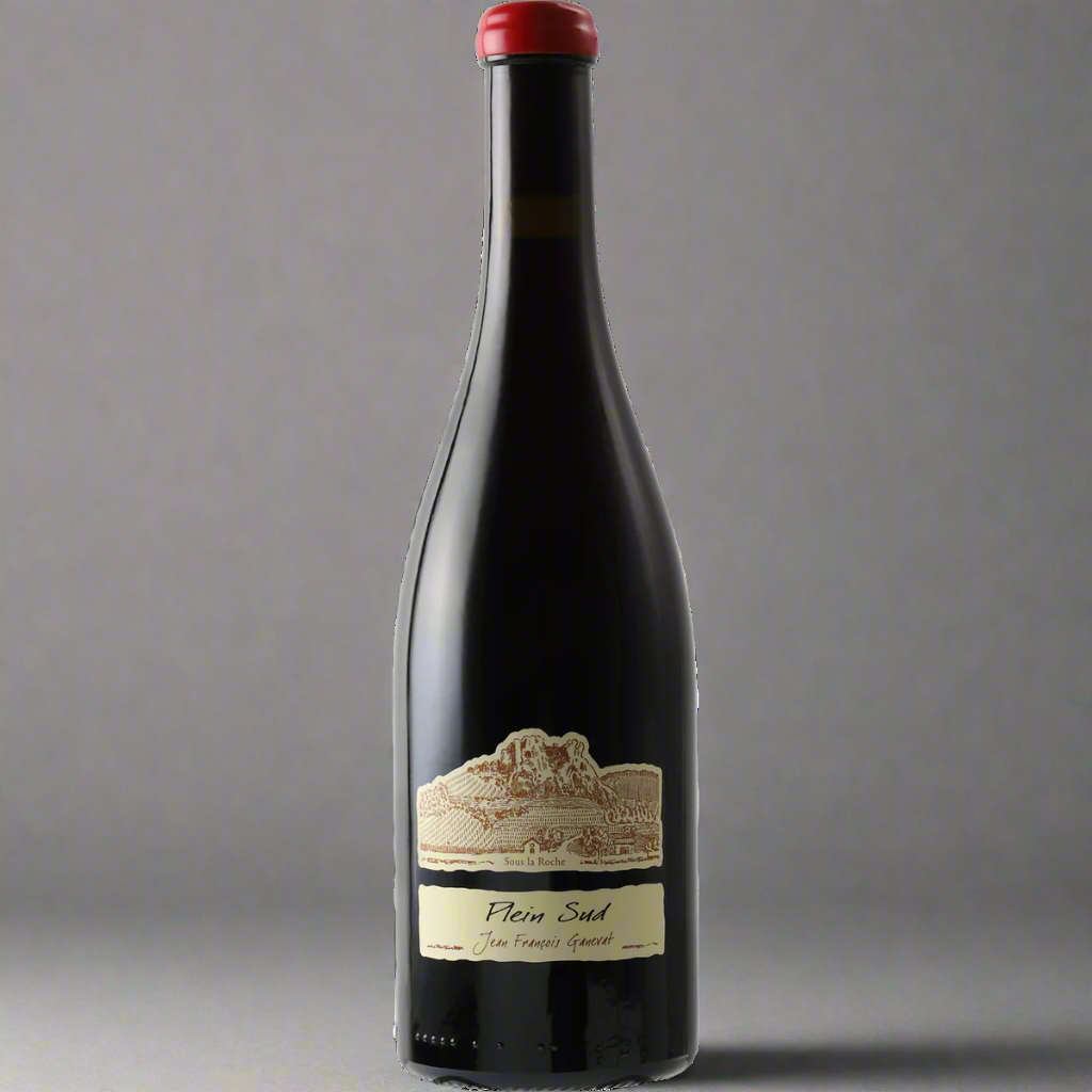 Perfumed Jura red from biodynamic legend Ganevat. Hand-destemmed Trousseau, wild-fermented, aged on lees. Dark berries, floral, tense, mineral.