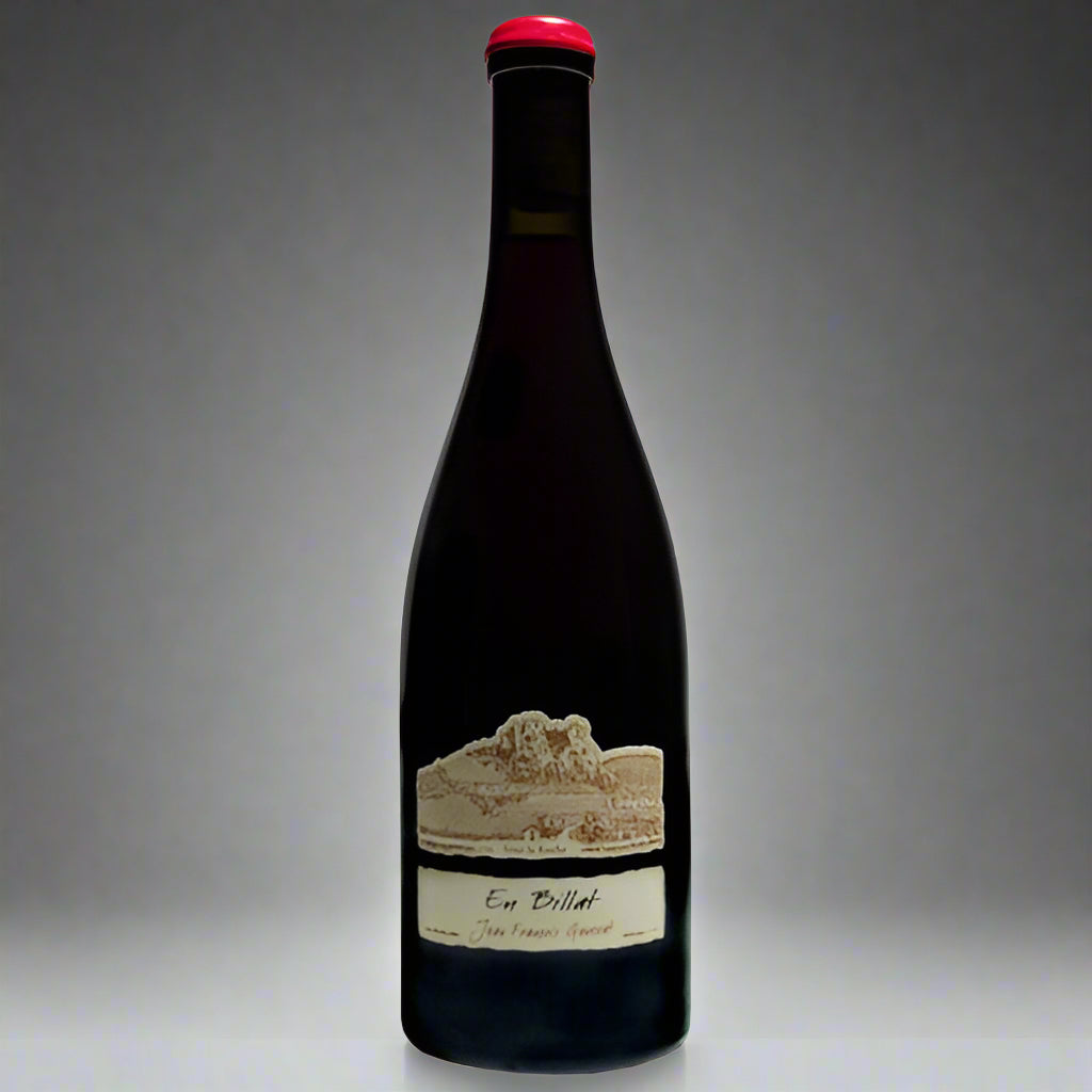 Red cherry, sweet spice, elegant tannins. Biodynamic Pinot Noir from Jura, France. Unfined, unfiltered, aged in barrel. Jean-François Ganevat.