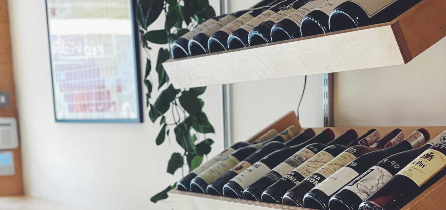 Fine wine on shelves